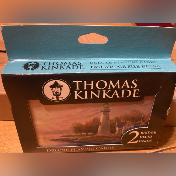 NWT Thomas Kinkade 2 Decks Of Playing Cards In A Decorative Keepsake Tin - Picture 8 of 9